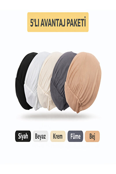 TRModam 5-Piece Elastic Snap-On Bonnet Set – Non-Slip, Comfortable, Daily Use