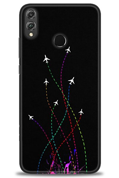 Rulet Aksesuar غطاء متوافق مع هاتف هواوي هونر 8X HD مطبوع - غطاء سيليكون مصمم...