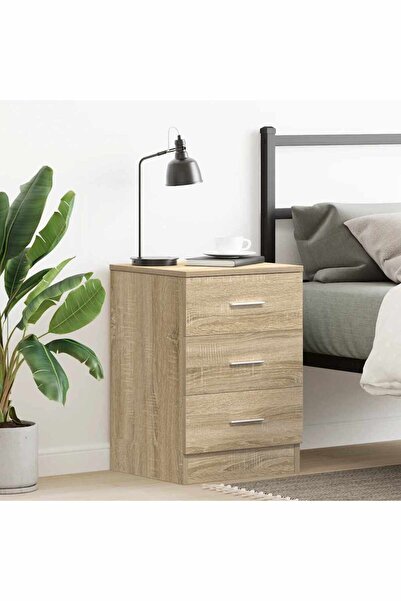 vidaxl Bedside Cabinet Sonoma Oak 38x35x56 cm Engineered Wood