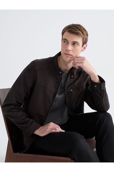 LC Waikiki Standard Fit Stand Collar Suede Men's Coat