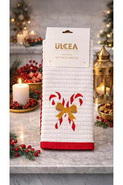 Ülkea Tekstil Ülkea Set de 2 prosoape cadou brodate de Anul Nou