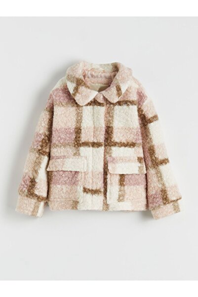 LC Waikiki Plaid Girl's Stamp Coat