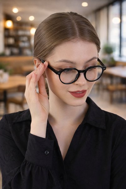 Straight Light Women's Black Black Frame Unisex Blue Light Filtering Stylish Design Computer and Screen Eyeglasses