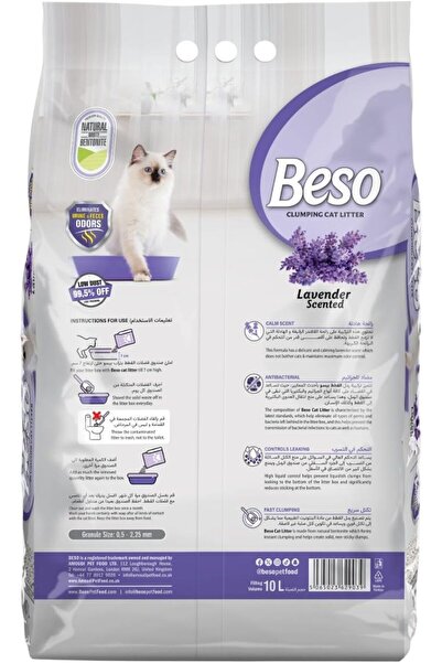 Beso رمل قطط متكتل برائحة اللافندر 10 لترات