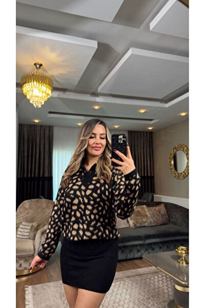 EGELİMODA سترة تريكو طويلة منقوشة للمرأة