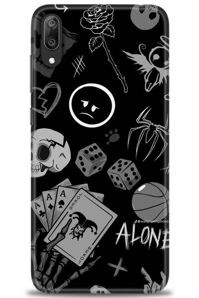 Rulet Aksesuar غطاء متوافق مع هاتف هواوي Y7 برايم 2019 HD مطبوع - غطاء سيليكو...