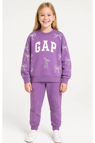 NAMNAM طقم بدلة رياضية علوية وسفلية مطبوعة للفتيات