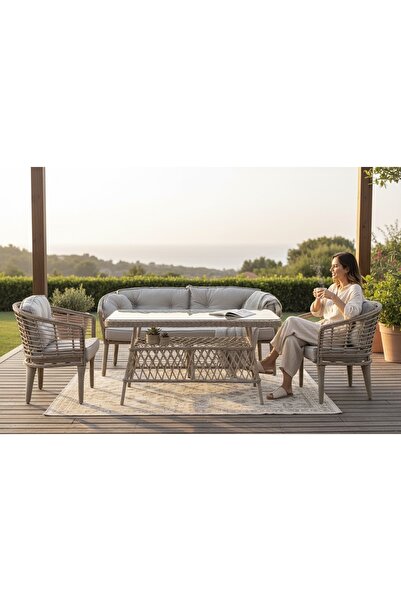 MY WORLD GARDEN SİENNA 3+1+1+MASA BAHÇE BALKON TAKIMI