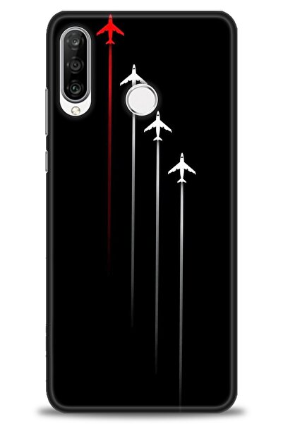 Rulet Aksesuar غطاء متوافق مع هاتف هواوي P30 لايت HD مطبوع + واقي شاشة سيرامي...