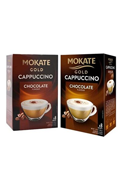 mokate مزيج قهوة سريعة التحضير بنكهة كابتشينو جولد، 8 أكياس × عبوتين