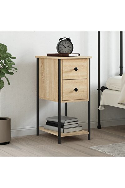 vidaxl Bedside Cabinet Sonoma Oak 32x42x70 cm Engineered Wood