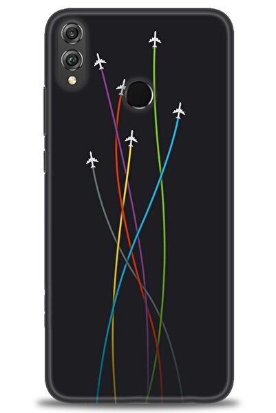 Rulet Aksesuar غطاء متوافق مع هاتف هواوي هونر 8X HD مطبوع - غطاء سيليكون مصمم...