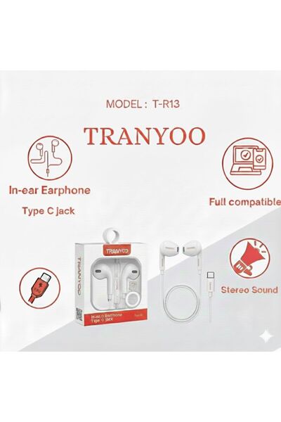 TRANYOO سماعة أذن من النوع C - مشابهة لسماعات أبل
