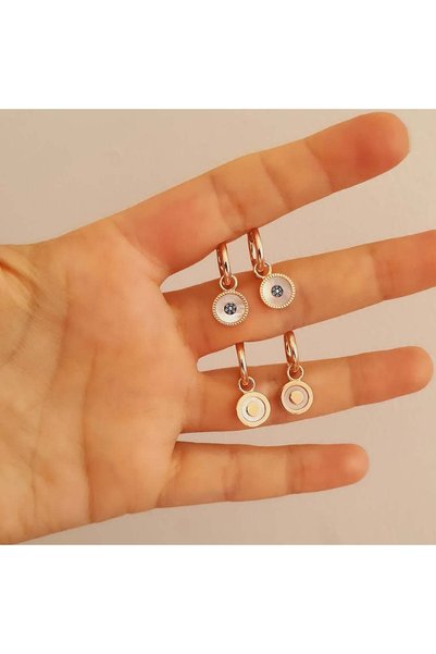 arcina jewellery Double-Sided Pearl Hoop Earrings