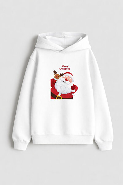 MODA Anul Nou Moș Crăciun Crăciun cu imprimeu Hanorac alb pentru copii tricou