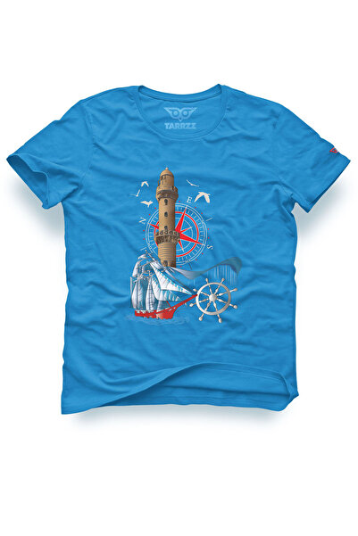 Tarrzzcom Unisex Design Tshirt Lighthouse and Sailboat