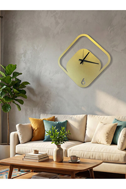 Nuvori ساعة حائط معدنية برونزية ذهبية - حركة كوارتز (تعمل بسلاسة) - موديل L U...