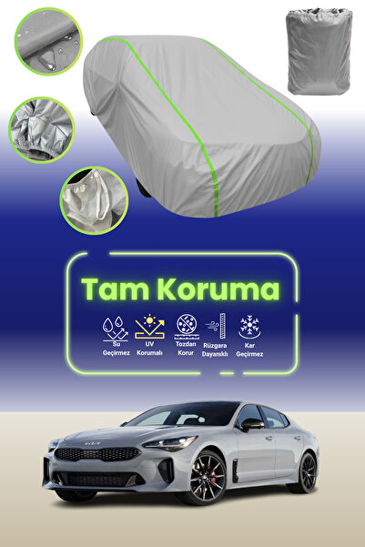 Dokaca Neo غطاء حماية للسيارة من القماش الرمادي اللامع قماش مجدّل متوافق مع سيارة كيا ستينجر