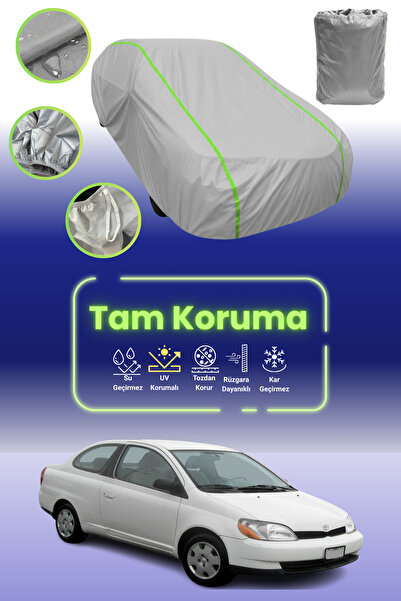 Dokaca Neo غطاء حماية للسيارة من القماش الرمادي اللامع قماش مجدّل تويوتا إيكو كوبيه متوافق مع غطاء حماية السيارة من القماش