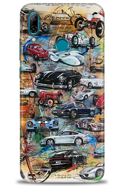 Rulet Aksesuar حافظة متوافقة مع هاتف هواوي بي سمارت 2019 HD مطبوع + واقي شاشة...