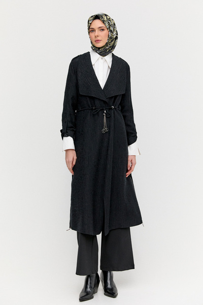 Setrms Dokulu Lyocell Stoper Kuşaklı Kap