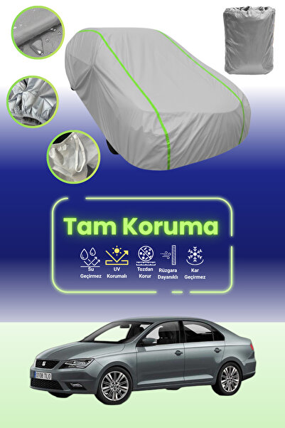 Dokaca Neo غطاء حماية للسيارة من القماش الرمادي النيون قماش مجدّل مقاعد توليدو 4 متوافق مع غطاء حماية السيارة من القماش