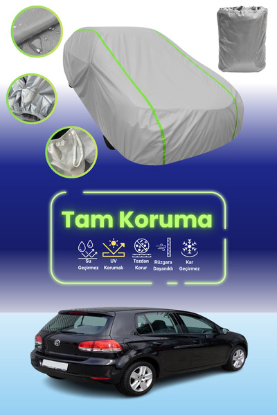 Dokaca Neo غطاء حماية للسيارة باللون الرمادي النيون قماش مجدّل فولكس فاجن جول...