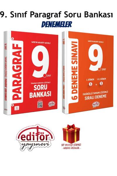 Editör Yayınevi 2026 Editör Yayınları 9. Sınıf Paragraf Soru Bankası+9. Sınıf...