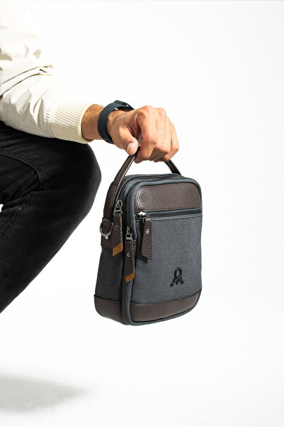 PASSTELL Men's Canvas Fabric Hand and Shoulder Bag
