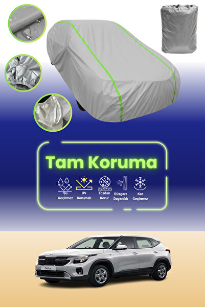 Dokaca Neo غطاء حماية للسيارة من القماش الرمادي النيون قماش مجدّل متوافق مع سيارة كيا سيلتوس