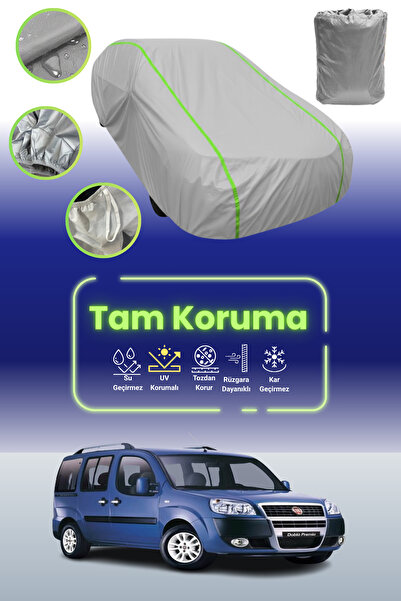 Dokaca Neo غطاء حماية للسيارة من القماش الرمادي النيون قماش مجدّل متوافق مع سيارة فيات دوبلو