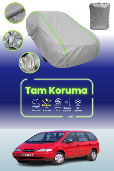 Dokaca Neo غطاء حماية للسيارة من القماش الرمادي النيون قماش مجدّل فورد جالاكسي 1995 - 2000 متوافق مع غطاء حماية السيارة من القماش