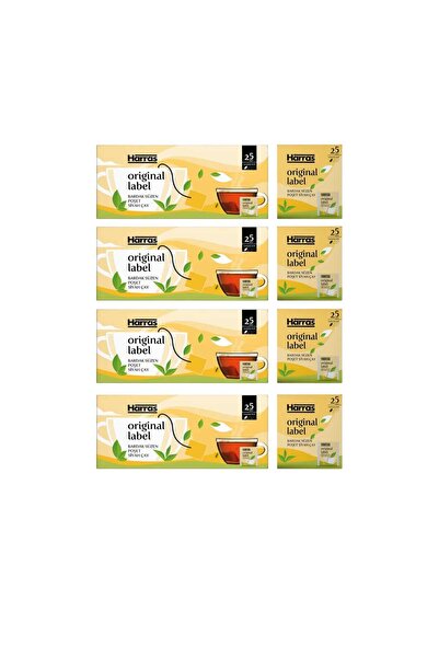 Harras 4-Piece Glass Infuser Shaker Black Tea Set - 25 Pieces X 4 Boxes Cup Teabag Stock Pack