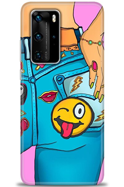 Rulet Aksesuar غطاء متوافق مع هاتف هواوي P40 Pro HD مطبوع + واقي شاشة سيراميك...