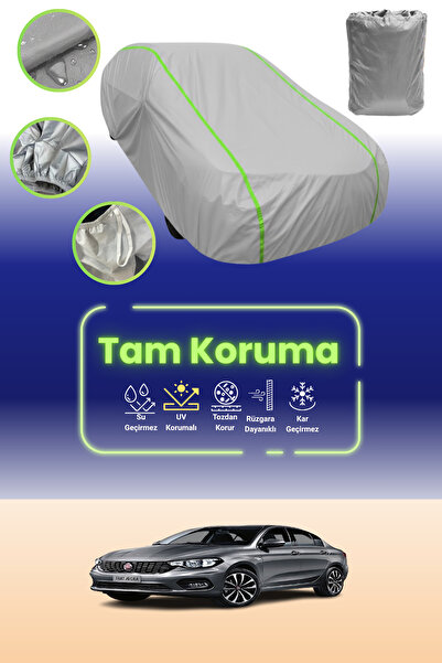 Dokaca Neo غطاء حماية للسيارة باللون الرمادي النيون قماش مجدّل متوافق مع فيات...