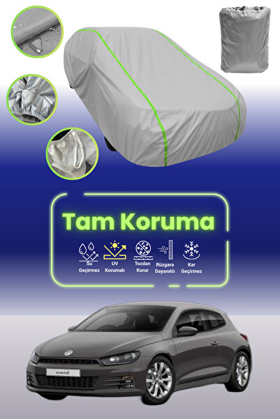 Dokaca Neo غطاء حماية للسيارة من القماش الرمادي النيون قماش مجدّل فولكس فاجن سيروكو 1 متوافق مع غطاء حماية السيارة من القماش