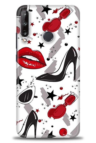 Rulet Aksesuar غطاء متوافق مع هاتف هواوي P40 Lite E HD مطبوع - غطاء سيليكون م...