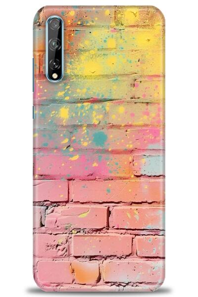 Rulet Aksesuar حافظة متوافقة مع هاتف هواوي بي سمارت اس HD مطبوع + واقي شاشة س...