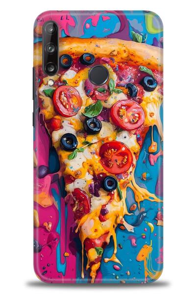 Rulet Aksesuar حافظة متوافقة مع هاتف هواوي P40 Lite E HD مطبوع + واقي شاشة سي...