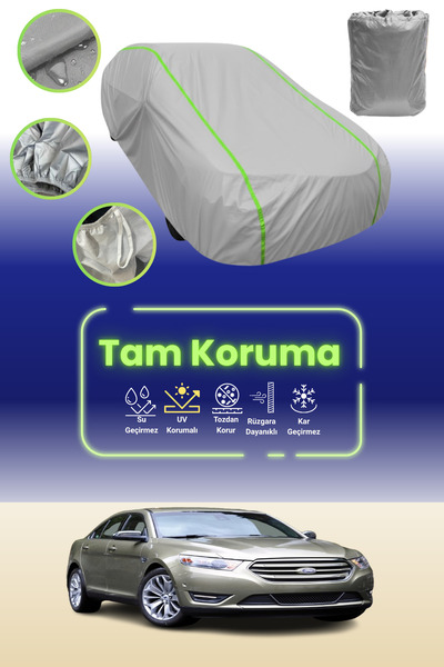 Dokaca Neo غطاء حماية للسيارة باللون الرمادي النيون قماش مجدّل فورد توروس 2012 - 2019 متوافق مع غطاء حماية السيارة