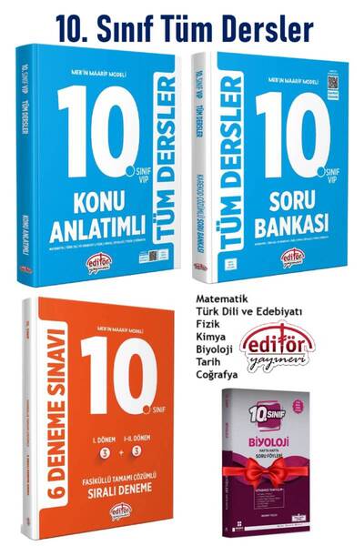 Editör Yayınevi 2026 Editör Yayınları 10. Sınıf Tüm Dersler Konu+Tüm Dersler ...