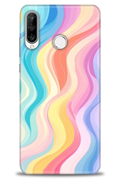 Rulet Aksesuar غطاء متوافق مع هاتف هواوي P30 لايت HD مطبوع - غطاء سيليكون مصم...