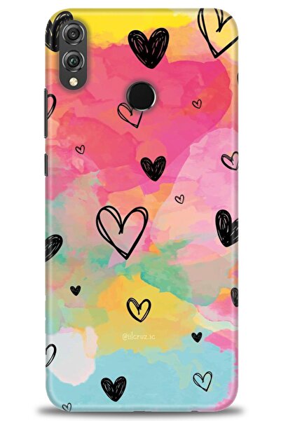 Rulet Aksesuar غطاء متوافق مع هاتف هواوي هونر 8X HD مطبوع - غطاء سيليكون مصمم...