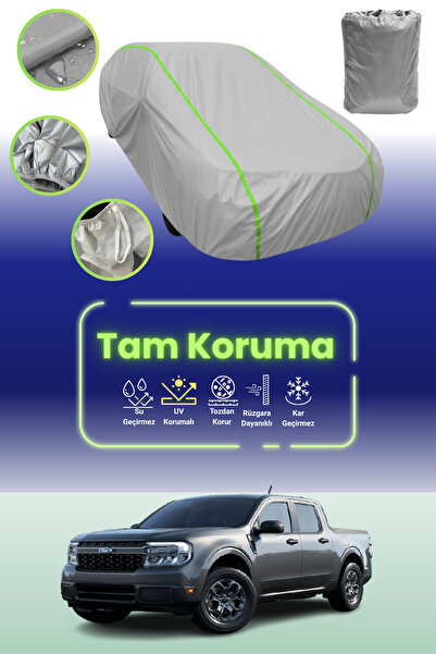 Dokaca Neo غطاء حماية للسيارة من القماش المشمع باللون الرمادي النيون قماش مجدّل متوافق مع سيارة فورد مافريك