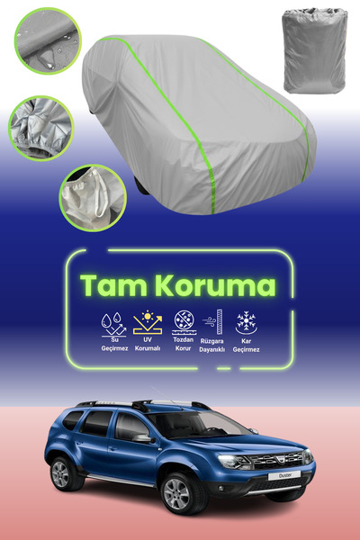 Dokaca Neo غطاء حماية للسيارة باللون الرمادي النيون قماش مجدّل داسيا داستر 2013 - 2017 متوافق مع غطاء حماية السيارة من القماش المشمع