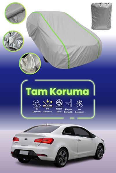 Dokaca Neo غطاء حماية للسيارة من القماش الرمادي اللامع قماش مجدّل كيا سيراتو 3 كوب متوافق مع غطاء حماية السيارة من القماش