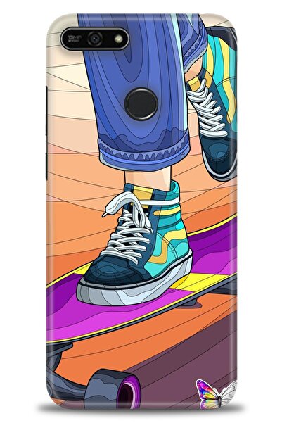 Rulet Aksesuar غطاء متوافق مع هاتف هواوي هونر 7A HD مطبوع + واقي شاشة سيراميك...