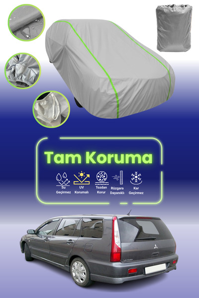 Dokaca Neo غطاء حماية للسيارة باللون الرمادي النيون قماش مجدّل ميتسوبيشي لانسر كومبي 2003 - 2006 متوافق مع غطاء حماية السيارة