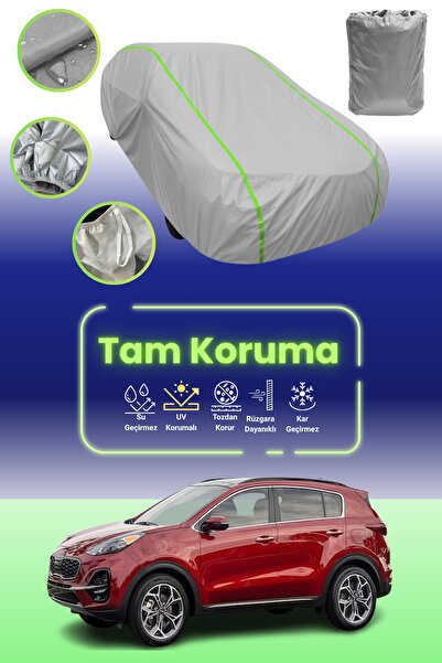 Dokaca Neo غطاء حماية للسيارة باللون الرمادي النيون قماش مجدّل متوافق مع سيارة كيا سبورتاج 2018 - 2021