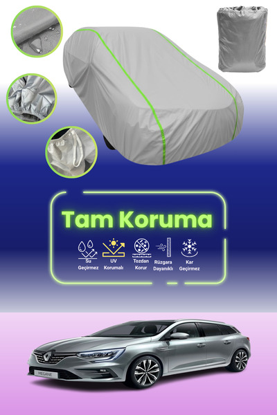 Dokaca Neo غطاء حماية للسيارة باللون الرمادي النيون قماش مجدّل Renault Megane...